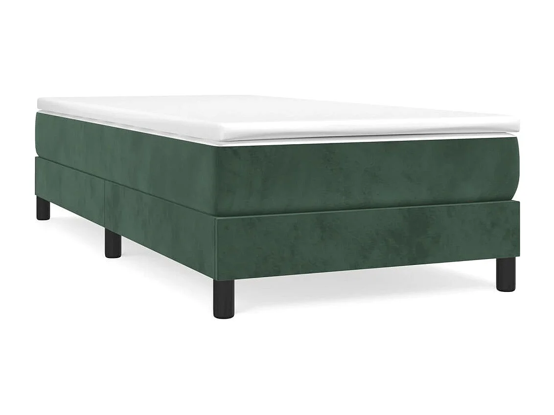 Estructura de cama box spring terciopelo verde oscuro 90x200 cm