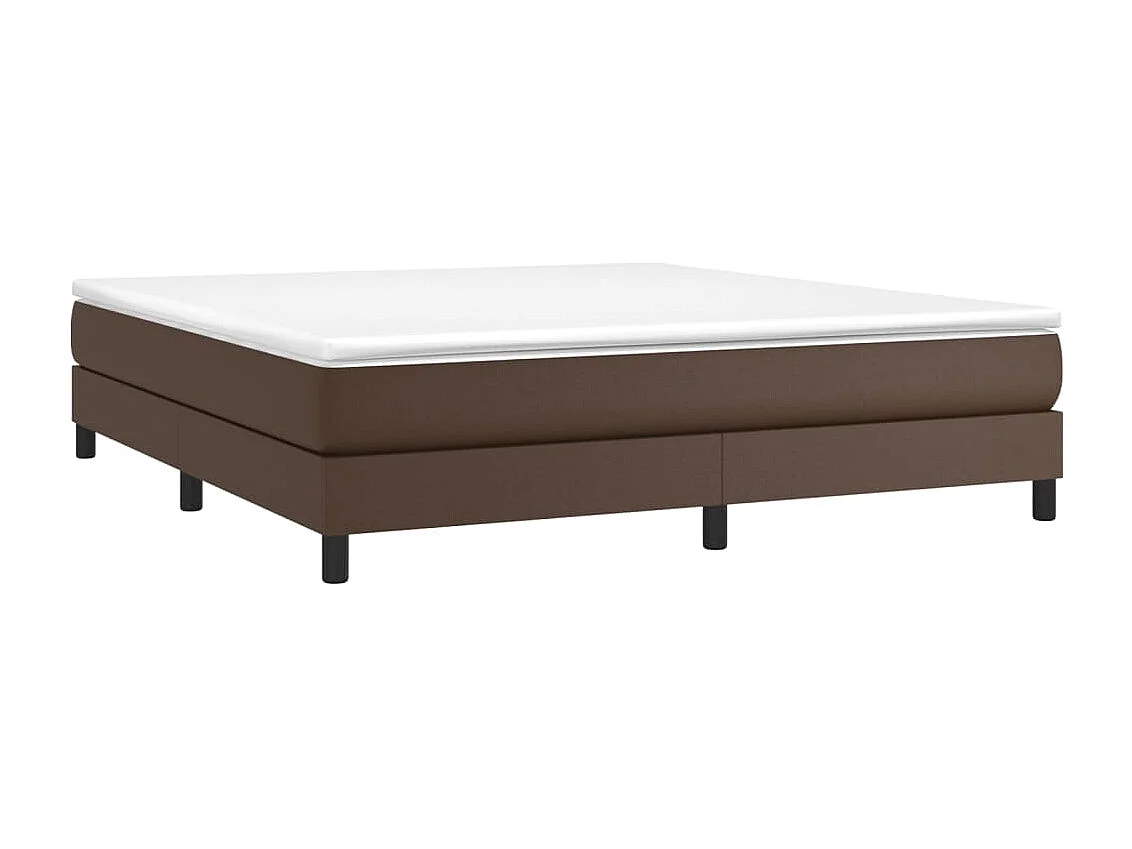 Estructura de cama box spring cuero sintético marrón 180x200 cm