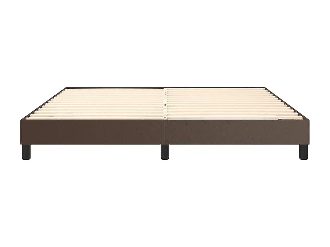 Estructura de cama box spring cuero sintético marrón 180x200 cm