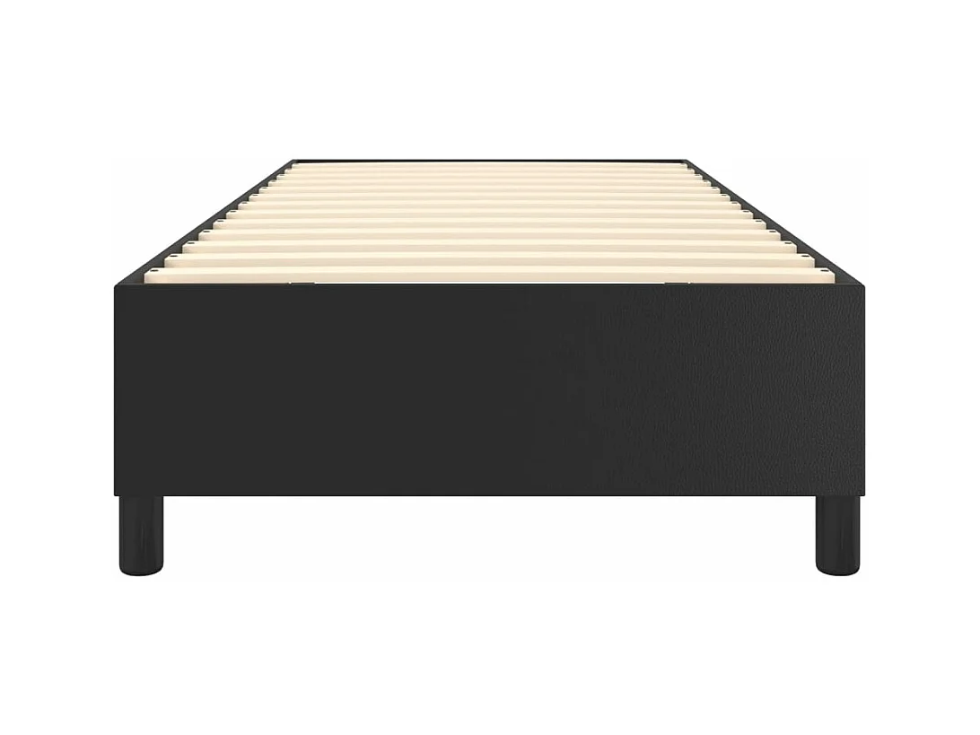 Estrutura de cama com molas 90x200 cm couro artificial preto