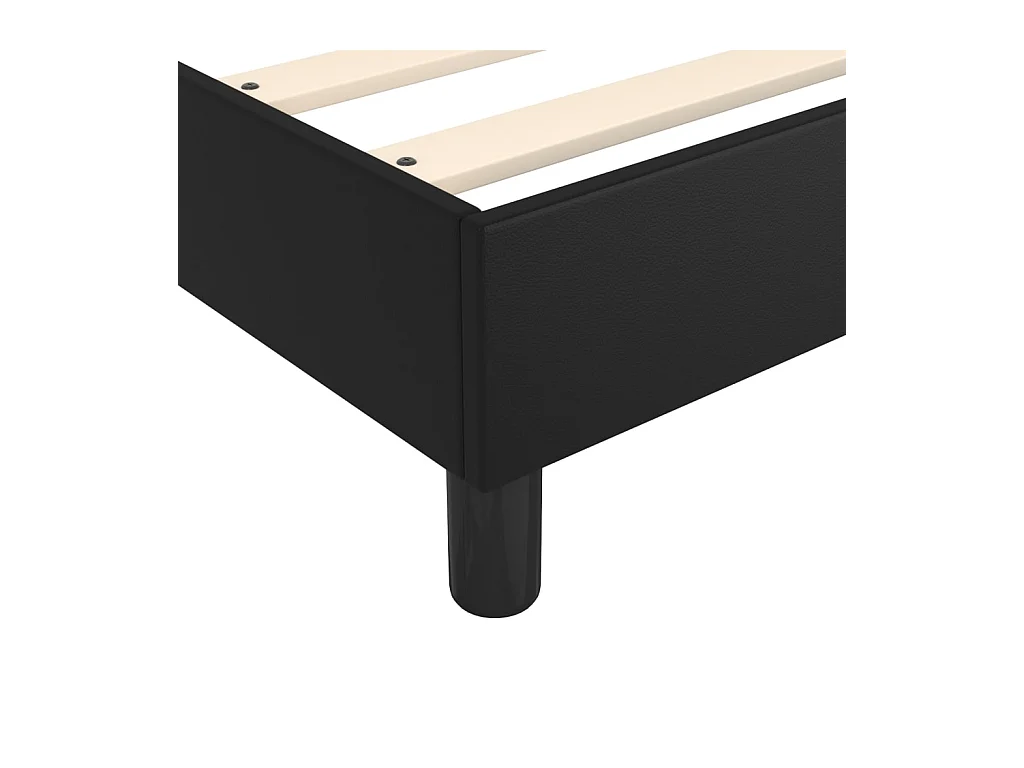 Estrutura de cama com molas 90x200 cm couro artificial preto
