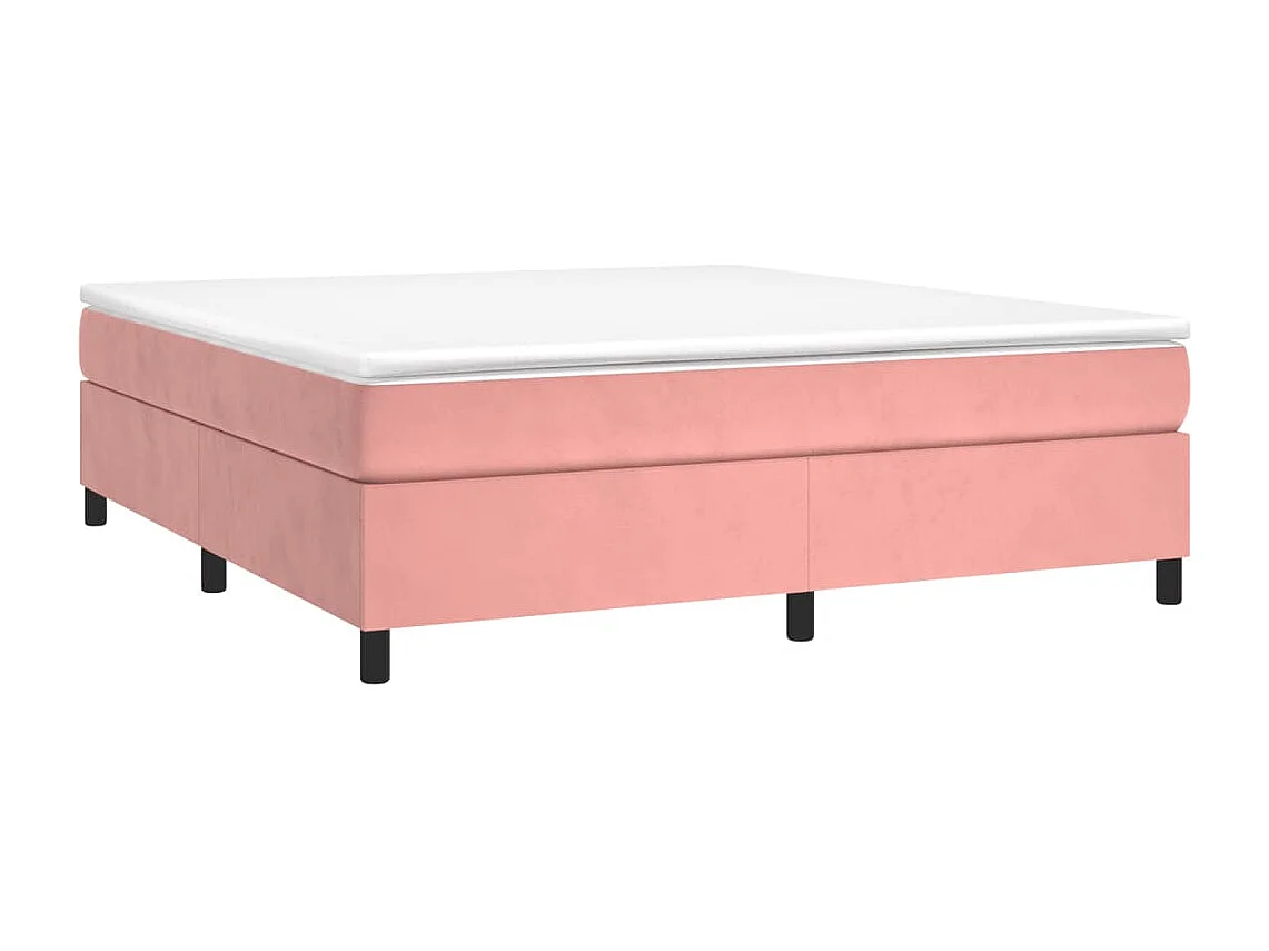 Estructura de cama box spring terciopelo rosa 200x200 cm