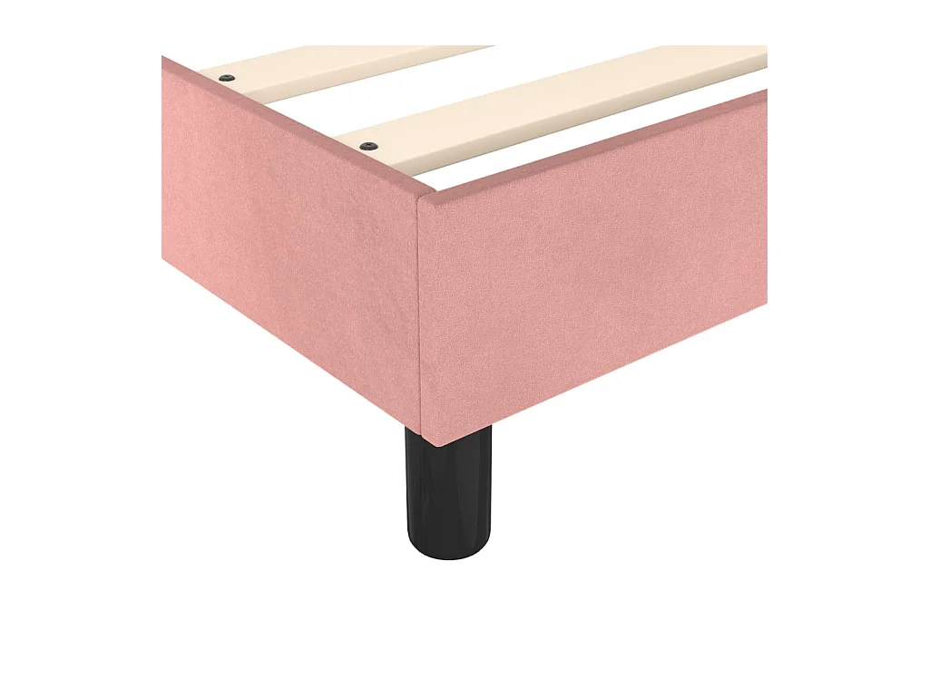 Estrutura de cama com molas 200x200 cm veludo rosa
