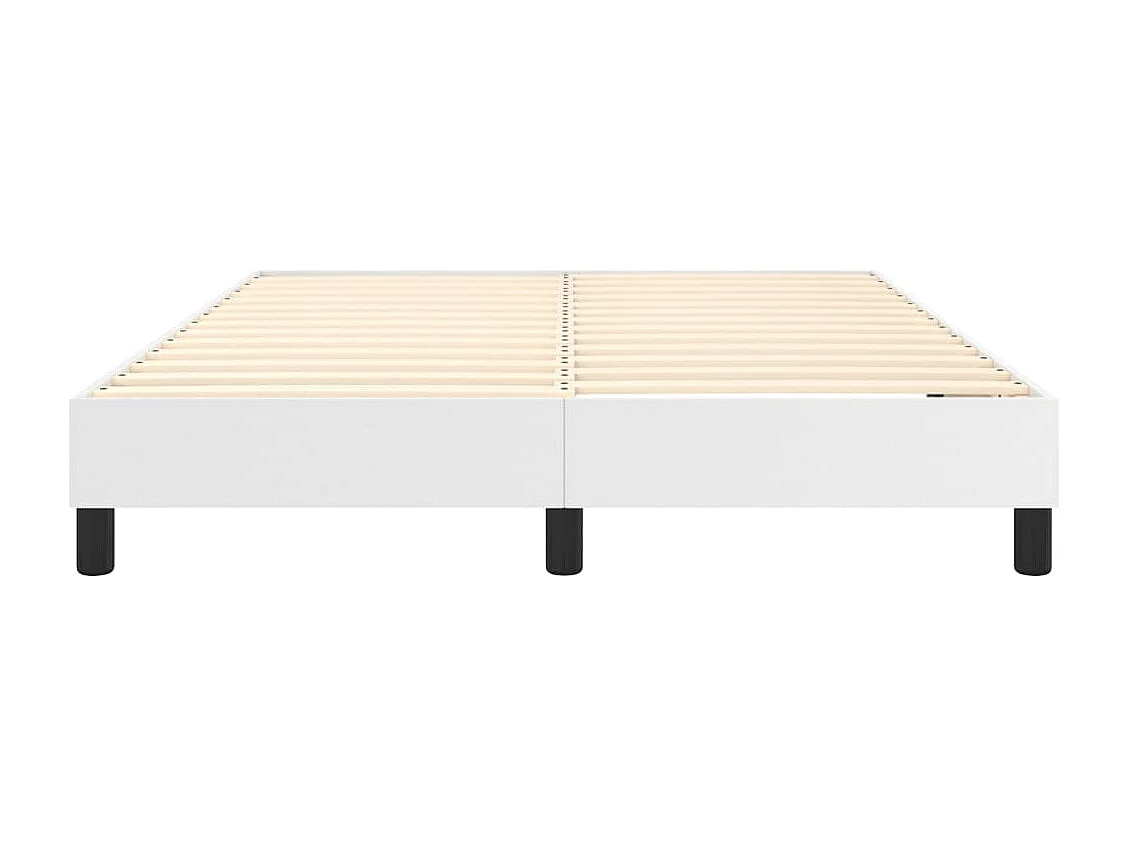 Estrutura de cama com molas 140x190 cm couro artificial branco