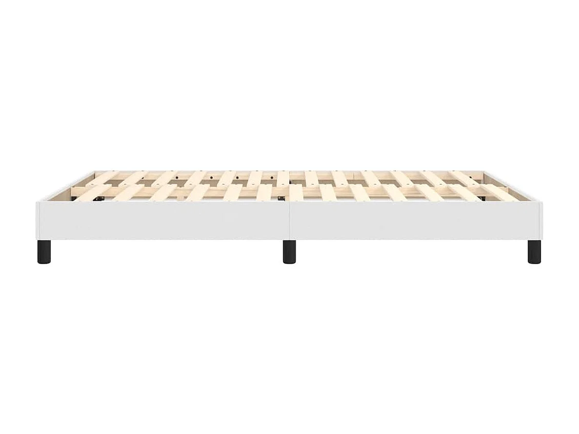 Estrutura de cama com molas 140x190 cm couro artificial branco