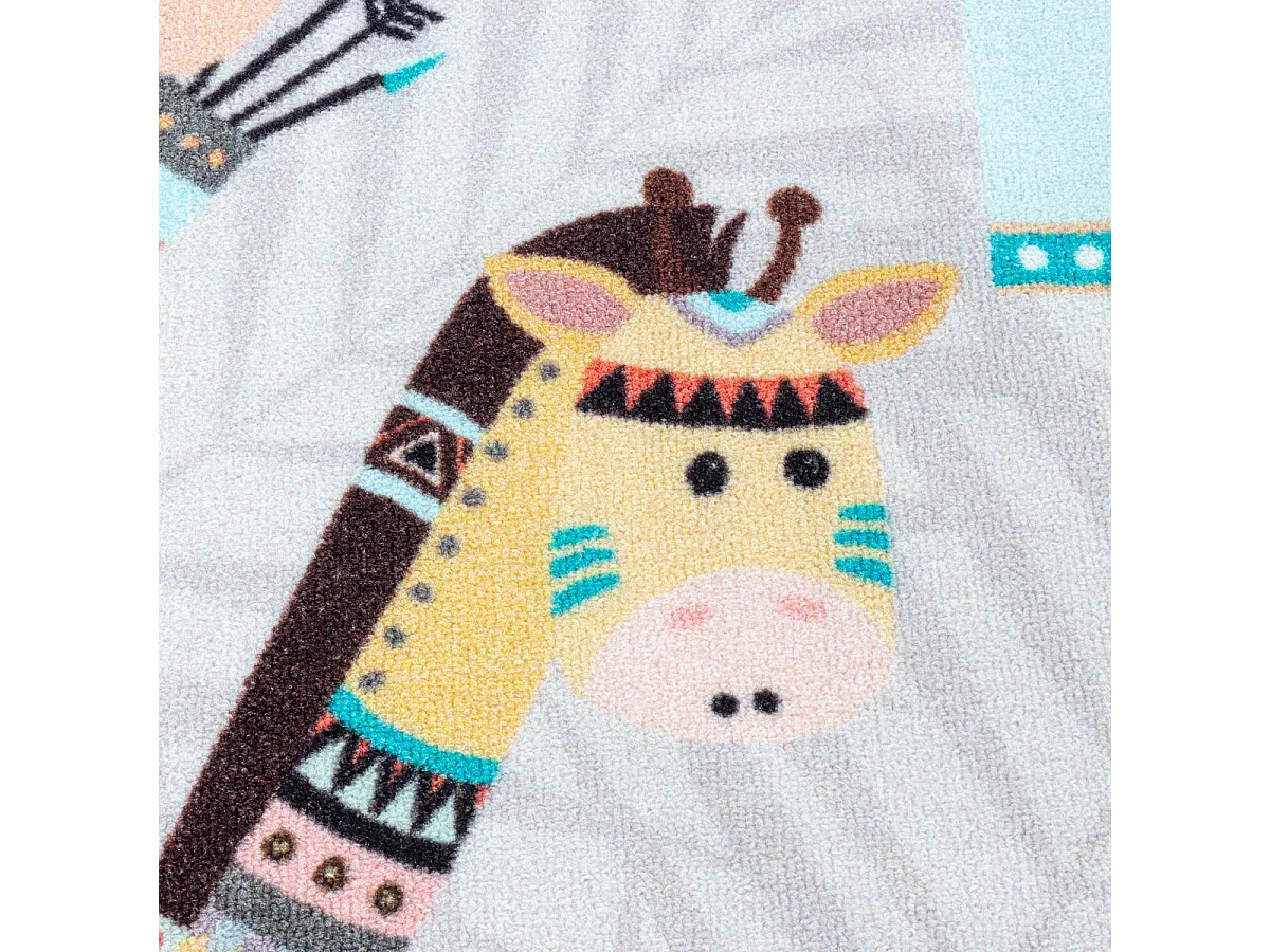 Tapis enfant 140x200 Lavable 30° HUSPLAY gris et marron