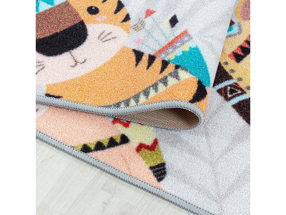 Tappeto per bambini 140x200 Lavabile a 30° HUSPLAY grigio e marrone