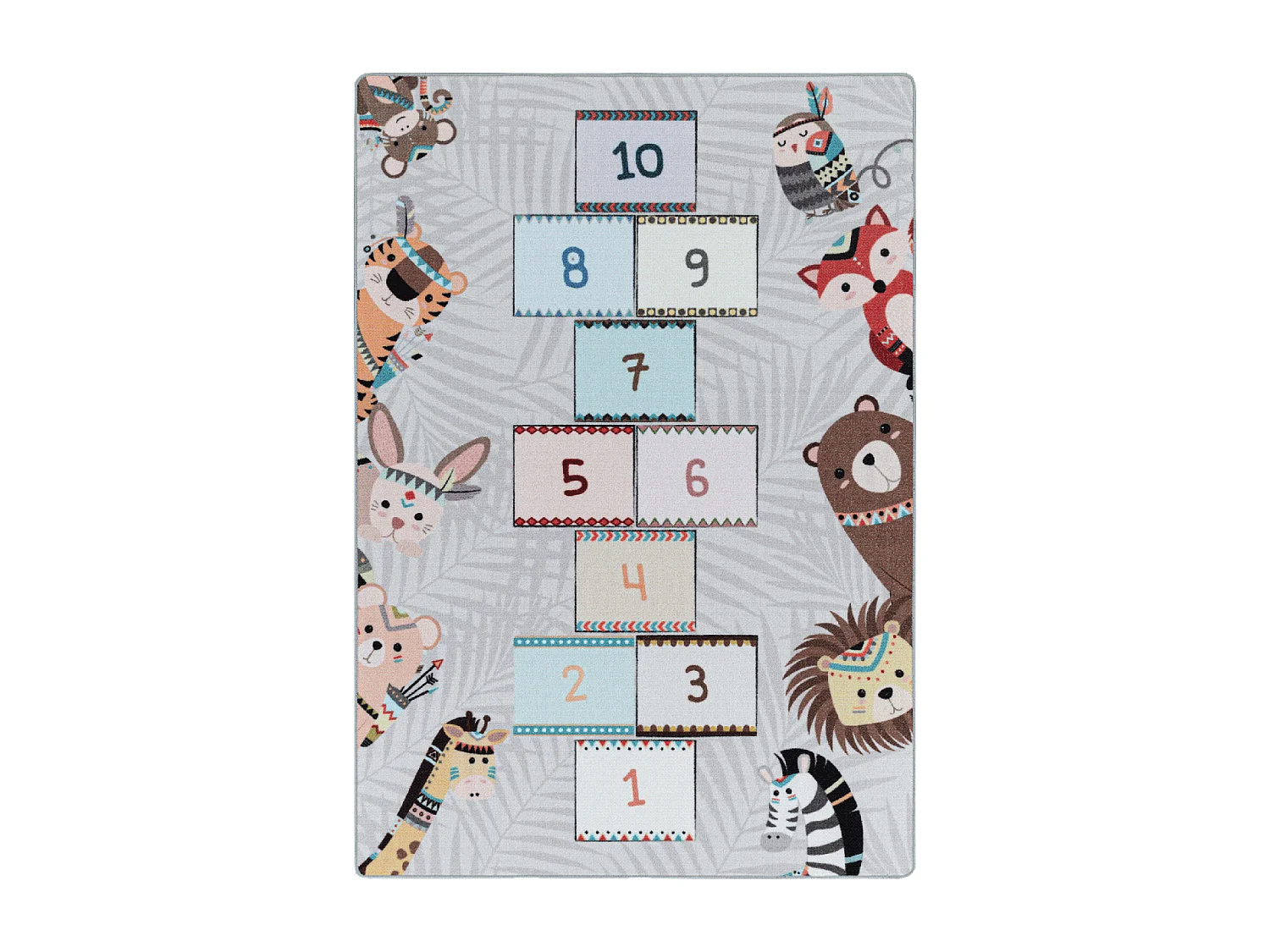 Tappeto per bambini 140x200 Lavabile a 30° HUSPLAY grigio e marrone