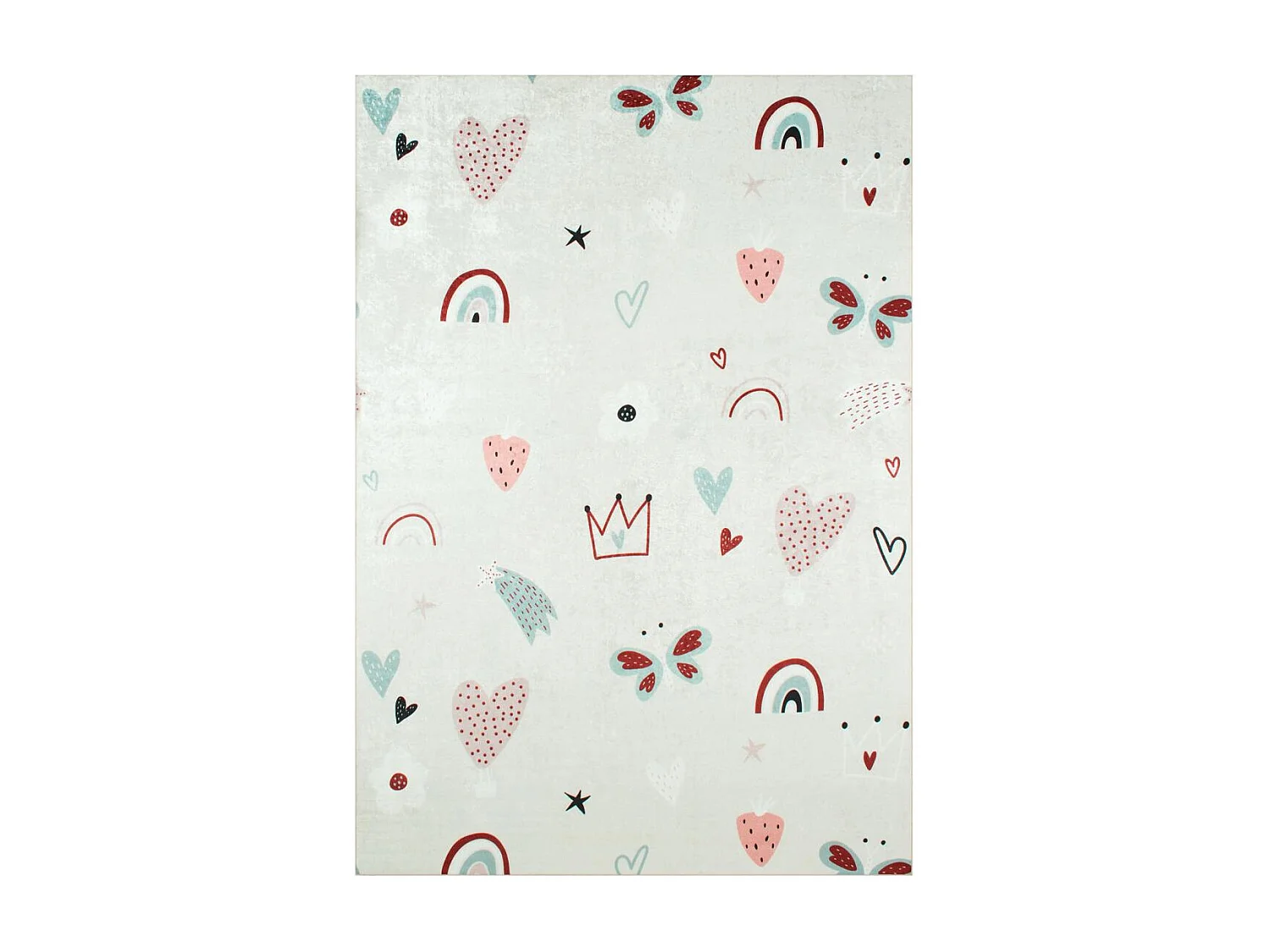 Tapis enfant 80x150 rectangle tissé rose HEUREUX