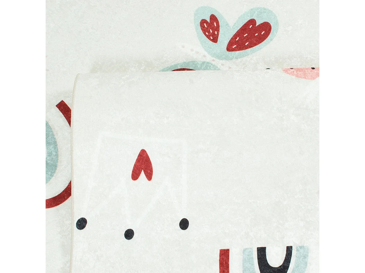 Tapis enfant 80x150 rectangle tissé rose HEUREUX