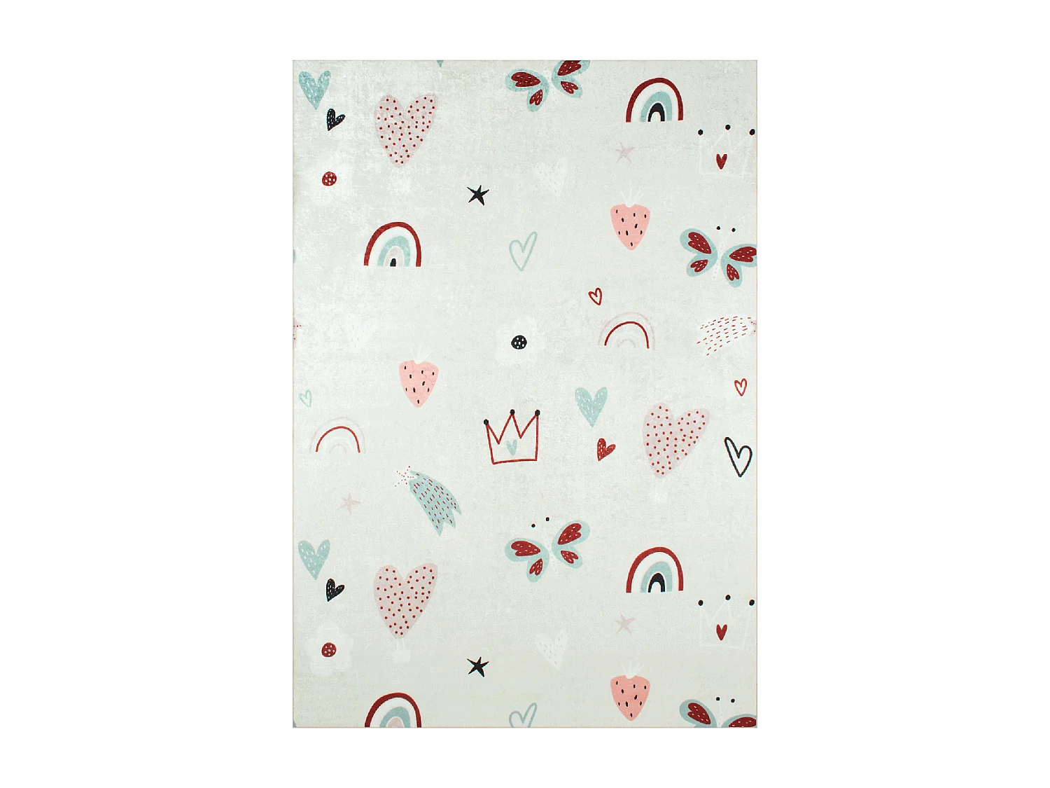 Tapis enfant 80x150 rectangle tissé rose HEUREUX