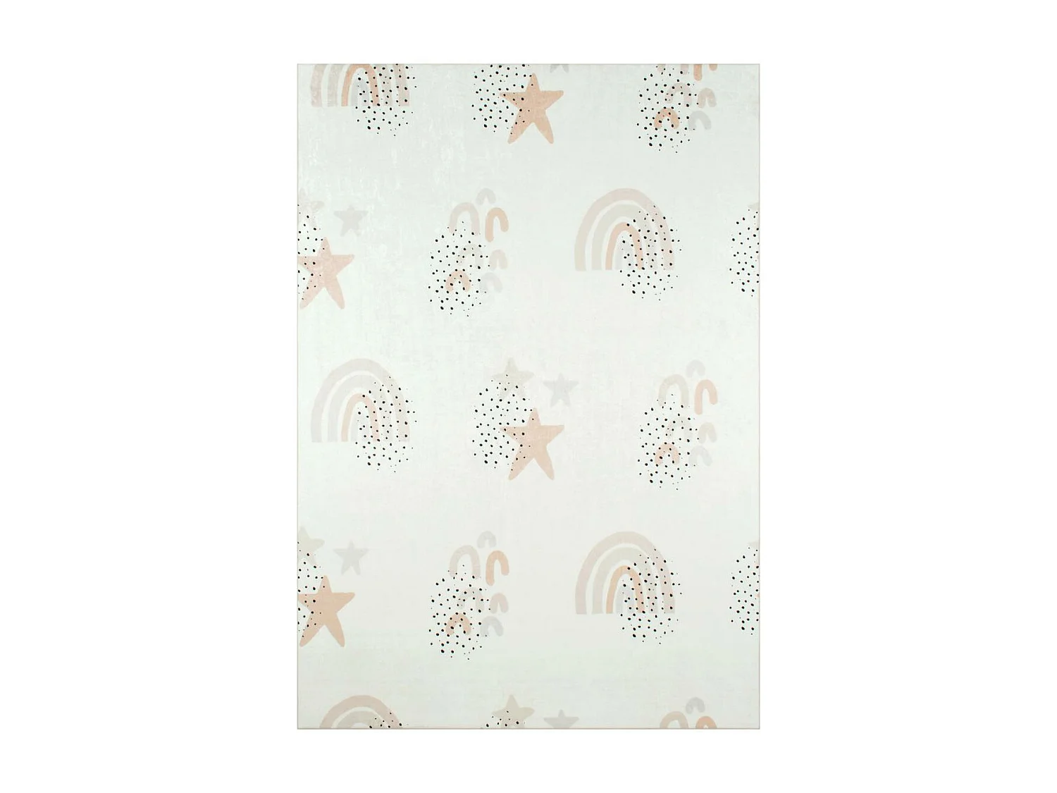 Tapis enfant 80x150 rectangle tissé crème ARCENCIEL