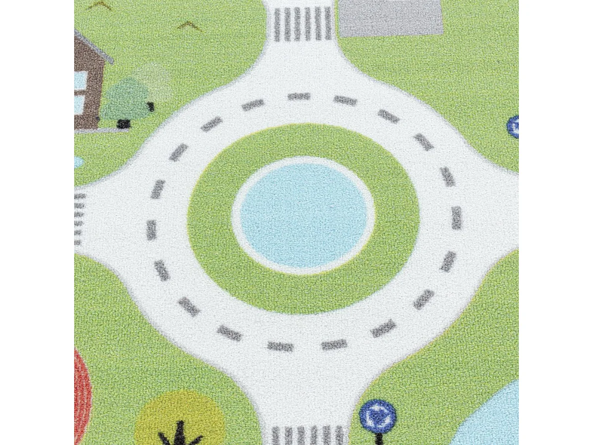 Tapis enfant 120x170 Lavable 30° CIRPLAY vert et bleu