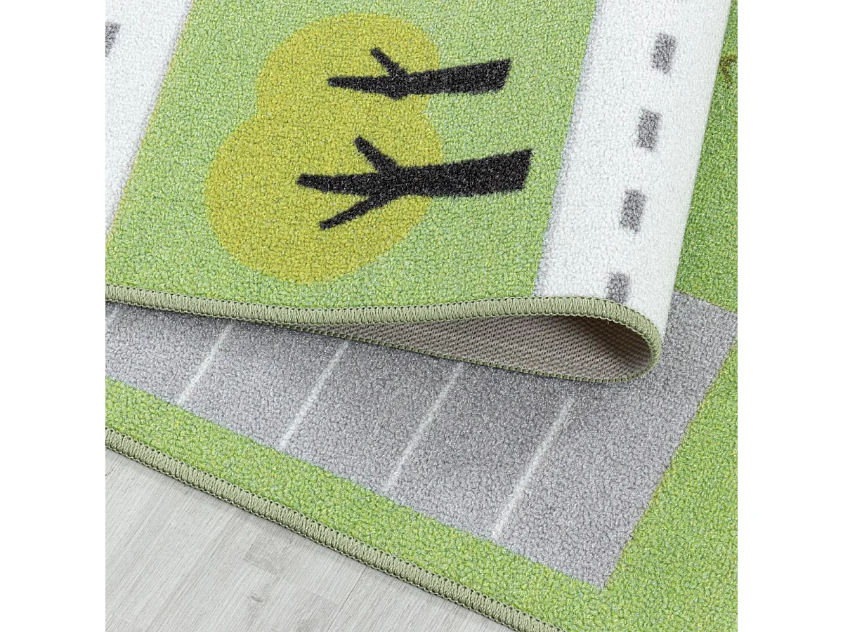 Tapis enfant 120x170 Lavable 30° CIRPLAY vert et bleu