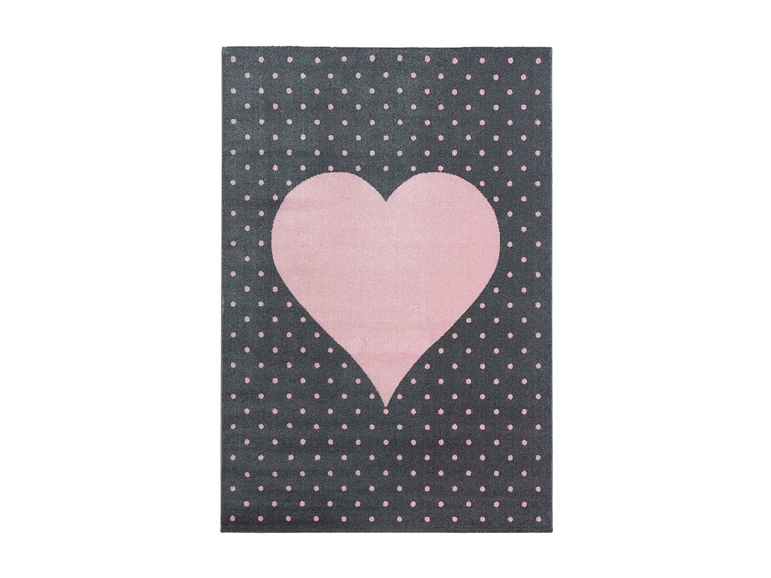 Tapis enfant 80x150 rectangle tissé rose et gris PINKAR