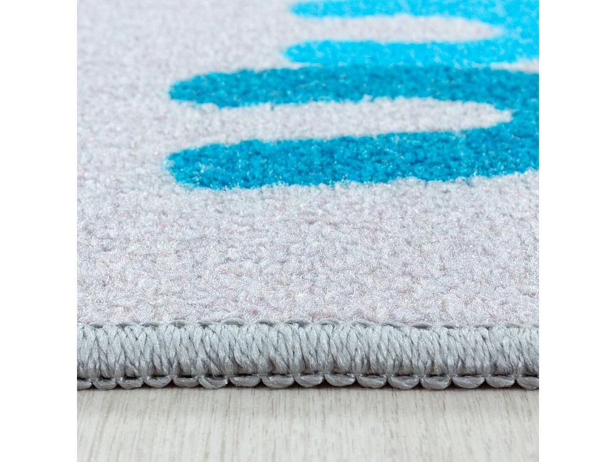 Tapis enfant 160x230 Lavable 30° MASORE gris et rose