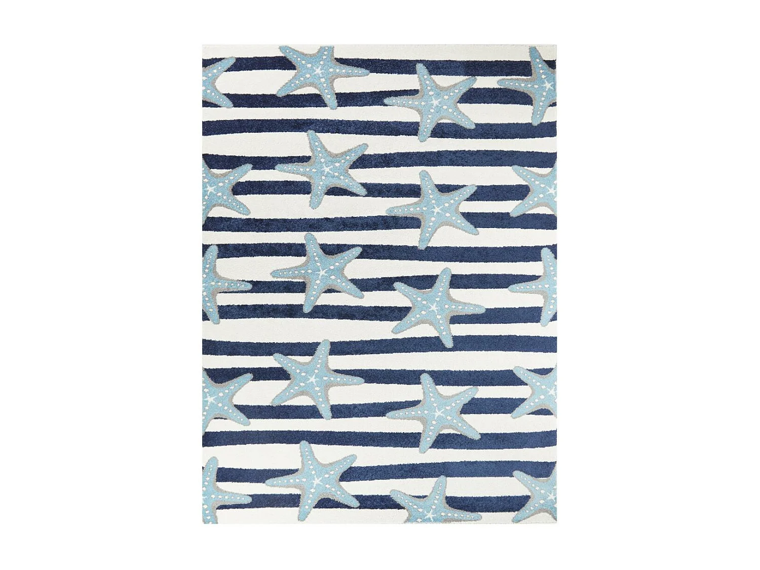 Tapis enfant 80x213 tissé crème et bleu motif géométrique NOURNA 4