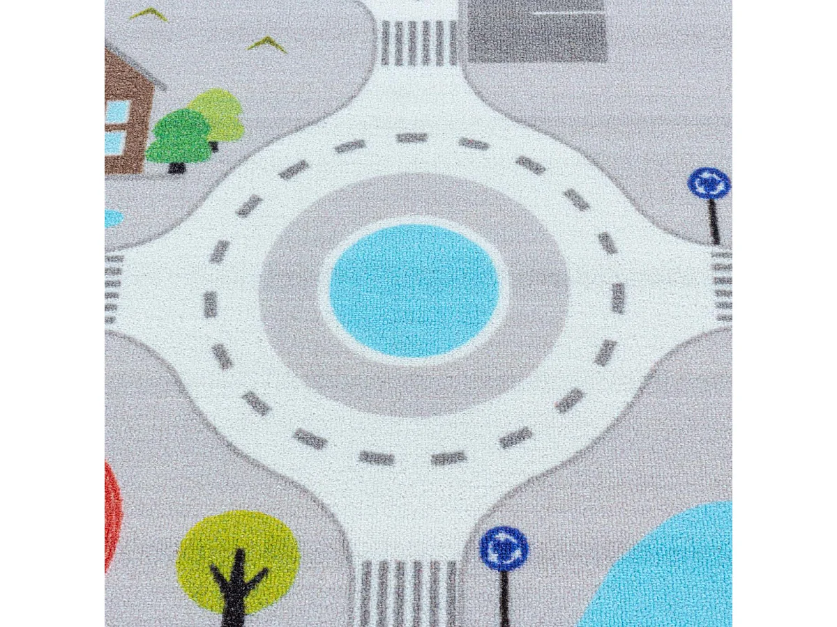 Tappeto per bambini 100x150 lavabile 30° CIRPLAY grigio e blu