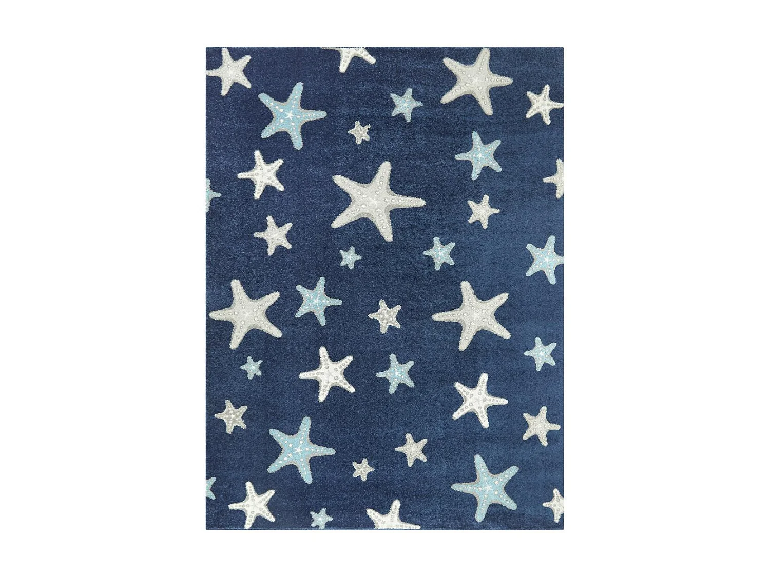 Tapis enfant 160x213 tissé bleu et crème motif géométrique NOURNA 4