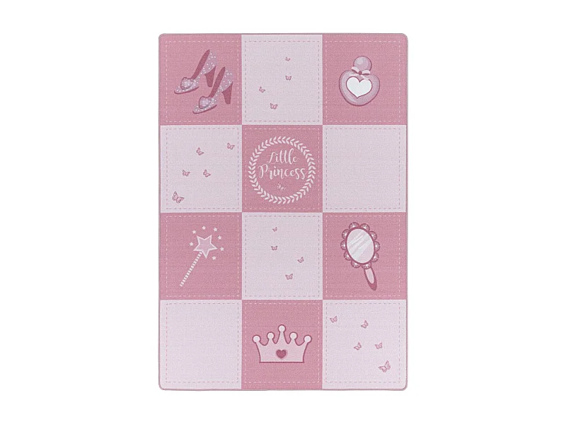 Tapis enfant 100x150 Lavable 30° ROSEKA rose