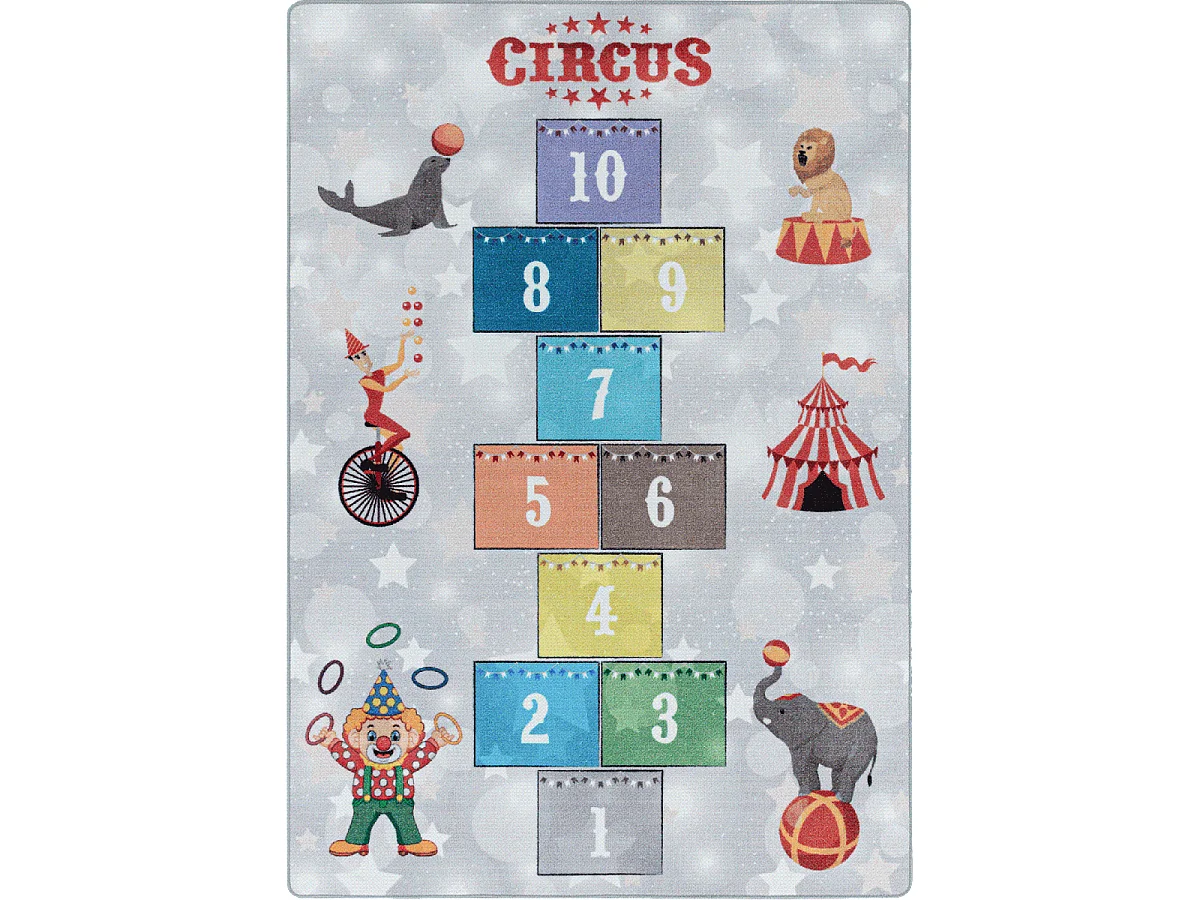 Tapis enfant 120x170 Lavable 30° CIRCU G gris