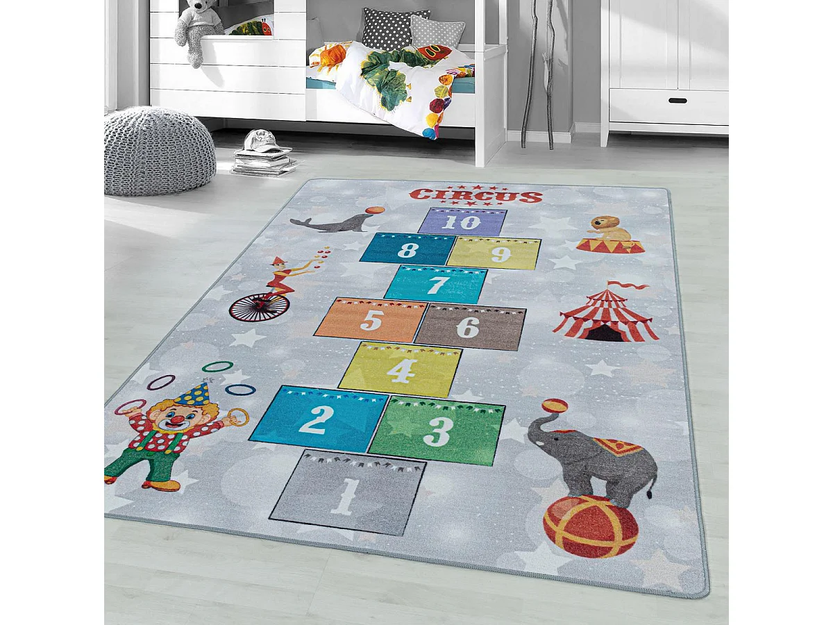 Tappeto per bambini 120x170 Lavabile 30° CIRCU G grigio