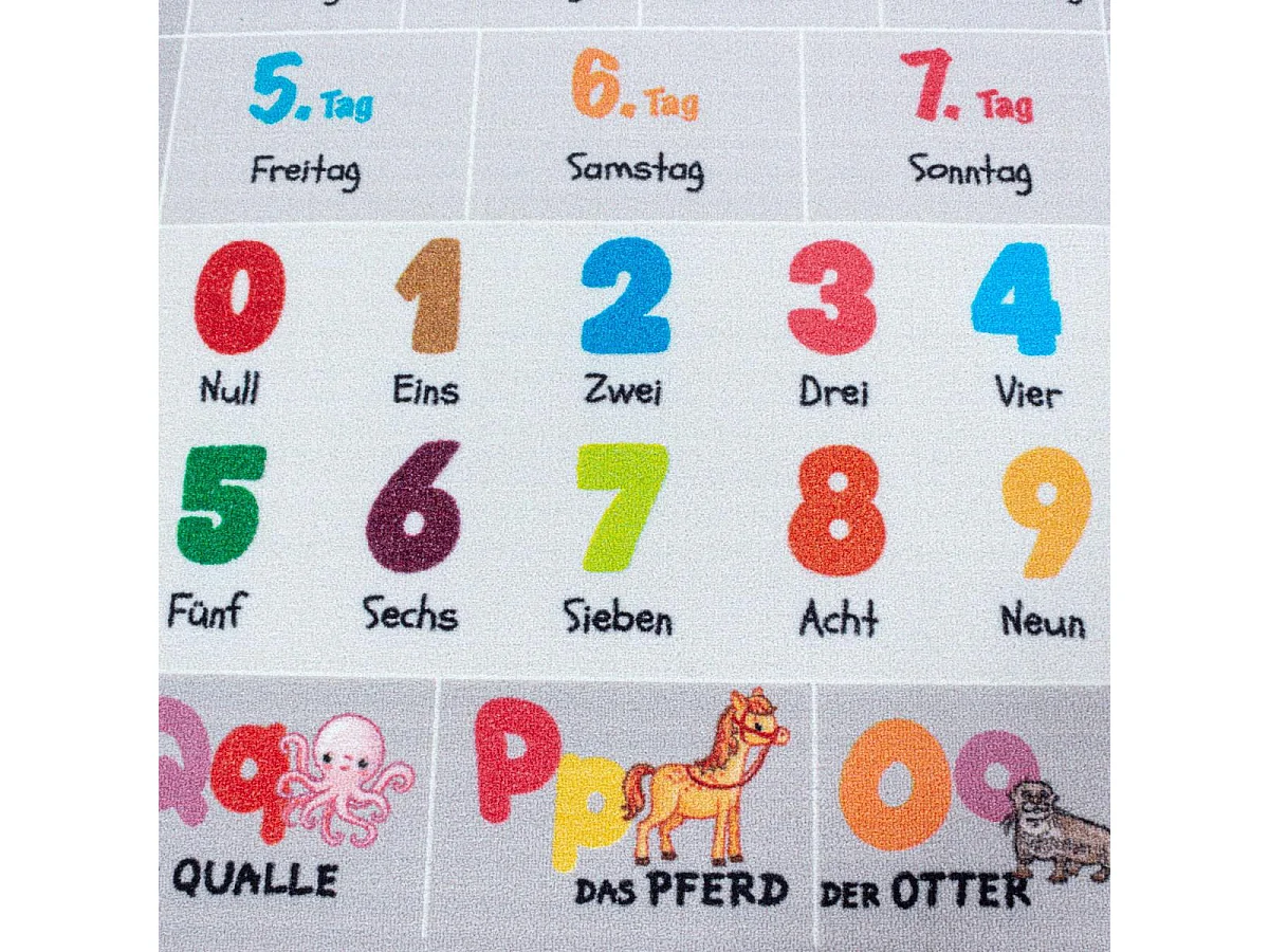 Tappeto per bambini 100x150 Lavabile 30° MASORE grigio e rosa