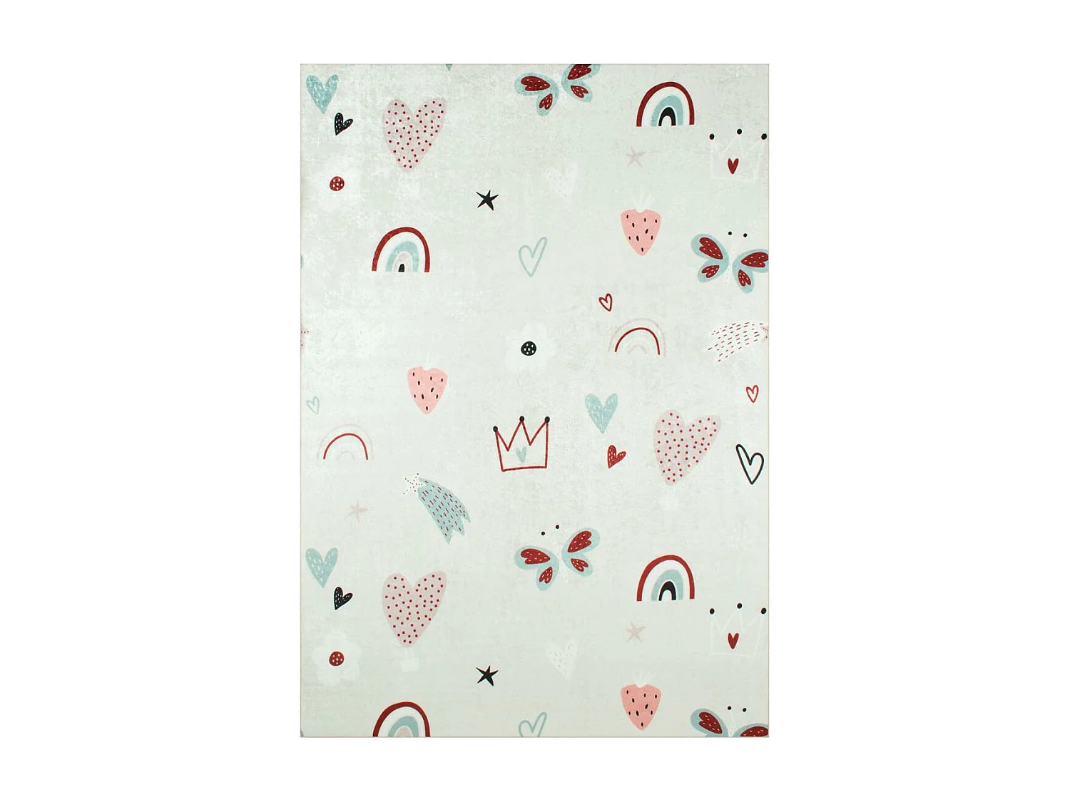 Tapis enfant 120x160 rectangle tissé rose HEUREUX