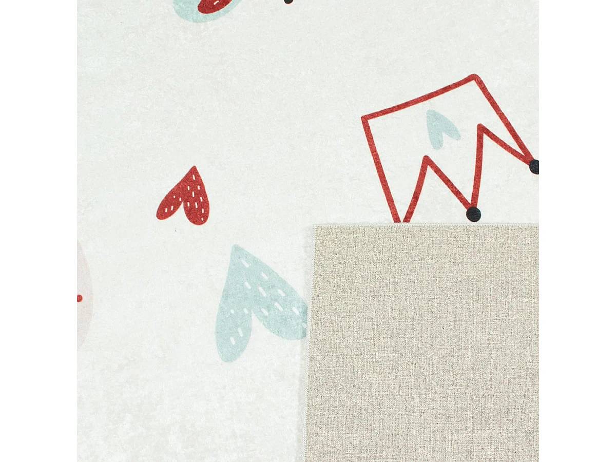 Tapis enfant 120x160 rectangle tissé rose HEUREUX