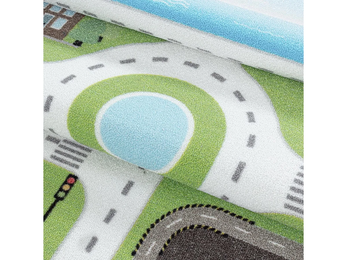 Tappeto per bambini 100x150 lavabile 30° CIRPLAY verde e blu