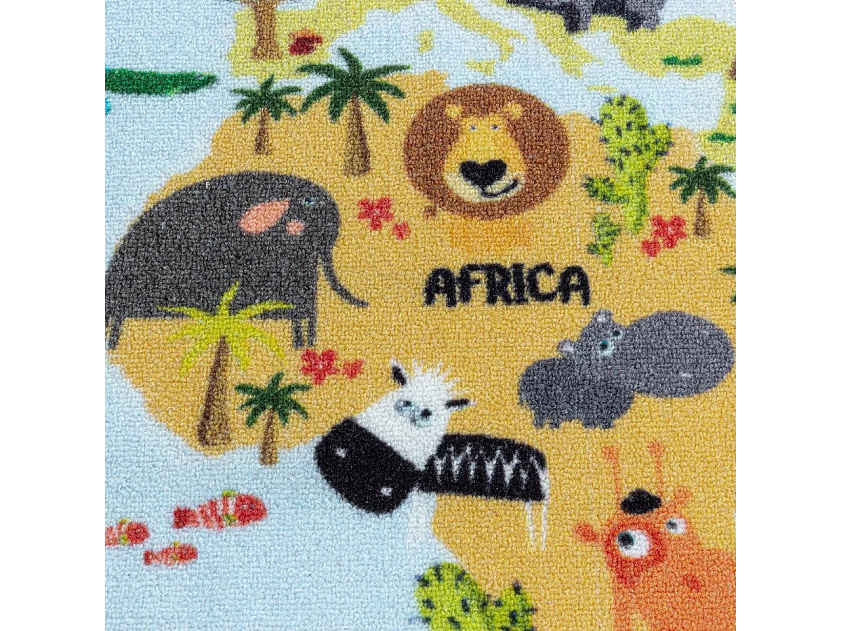 Tapis enfant 120x170 Lavable 30° PLAYMAP bleu