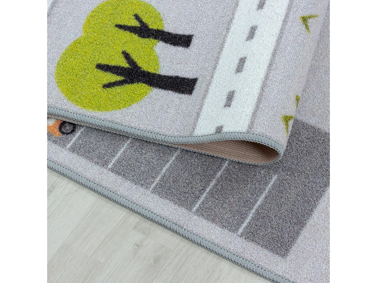 Tappeto per bambini 120x170 Lavabile 30° CIRPLAY grigio e blu