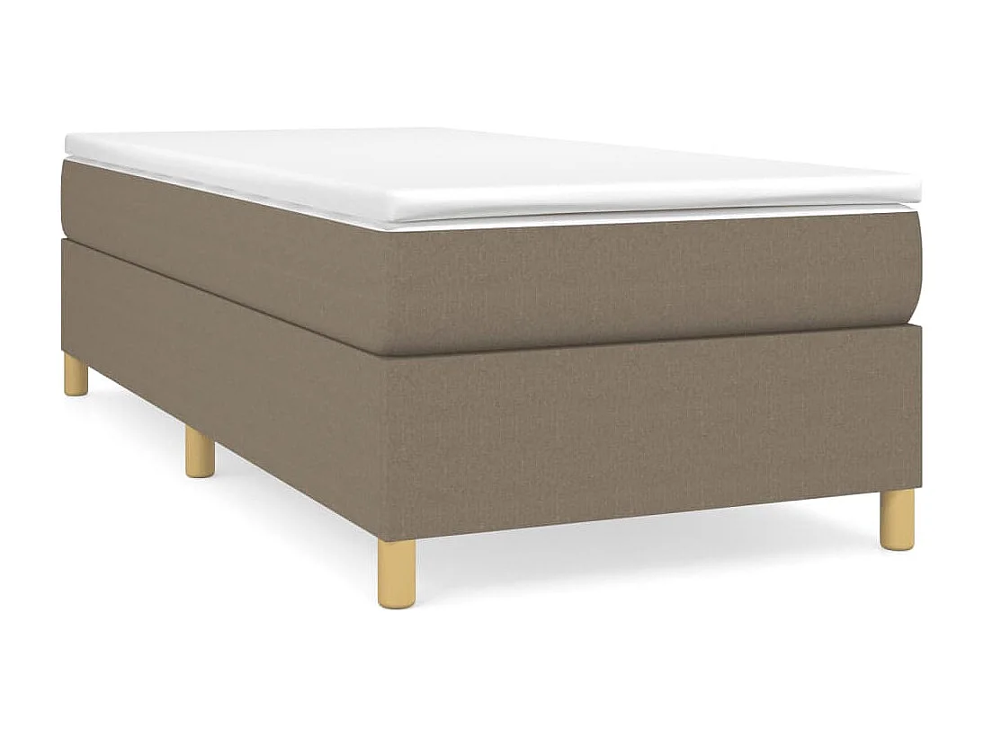 Estructura de cama box spring tela gris taupe 80x200 cm