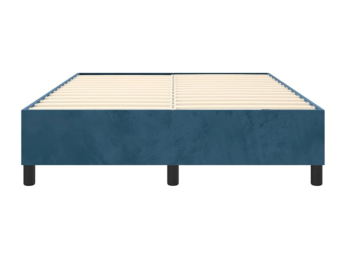 Estrutura de cama com molas 140x200 cm veludo azul-escuro