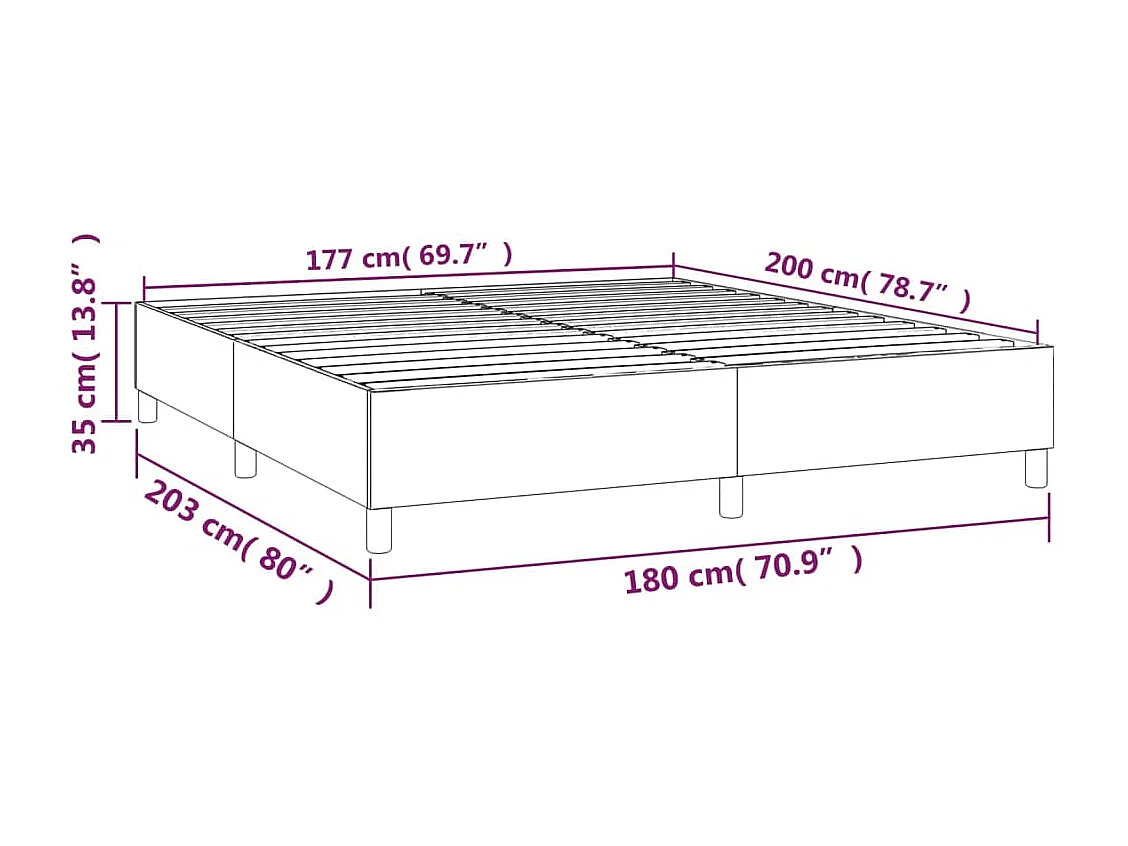 Estructura de cama box spring tela marrón 180x200 cm