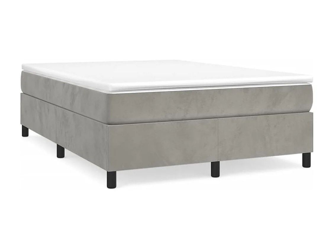 Bedframe zonder matras 140x190 cm fluweel lichtgrijs