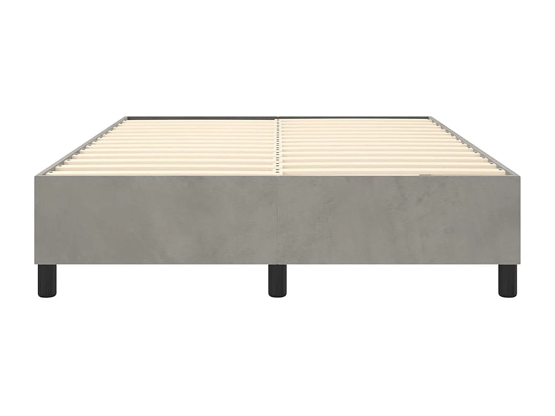 Estructura de cama box spring terciopelo gris claro 140x190 cm