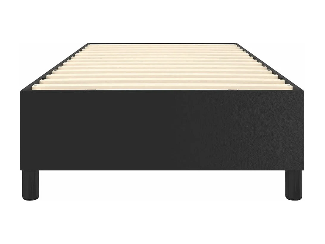 Estrutura de cama com molas 100x200 cm couro artificial preto