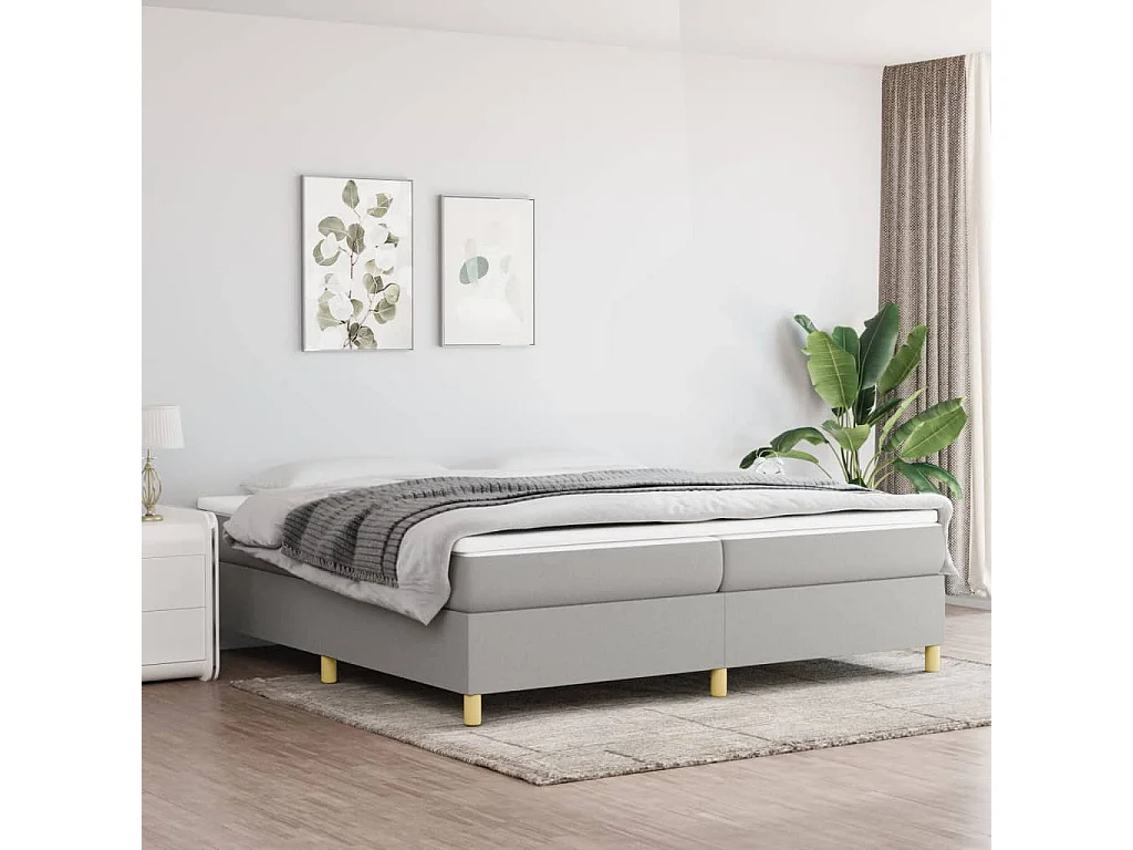 Bedframe zonder matras stof lichtgrijs 200x200 cm