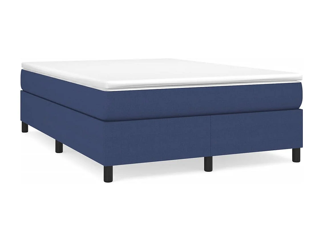Estructura de cama box spring tela azul 140x190 cm