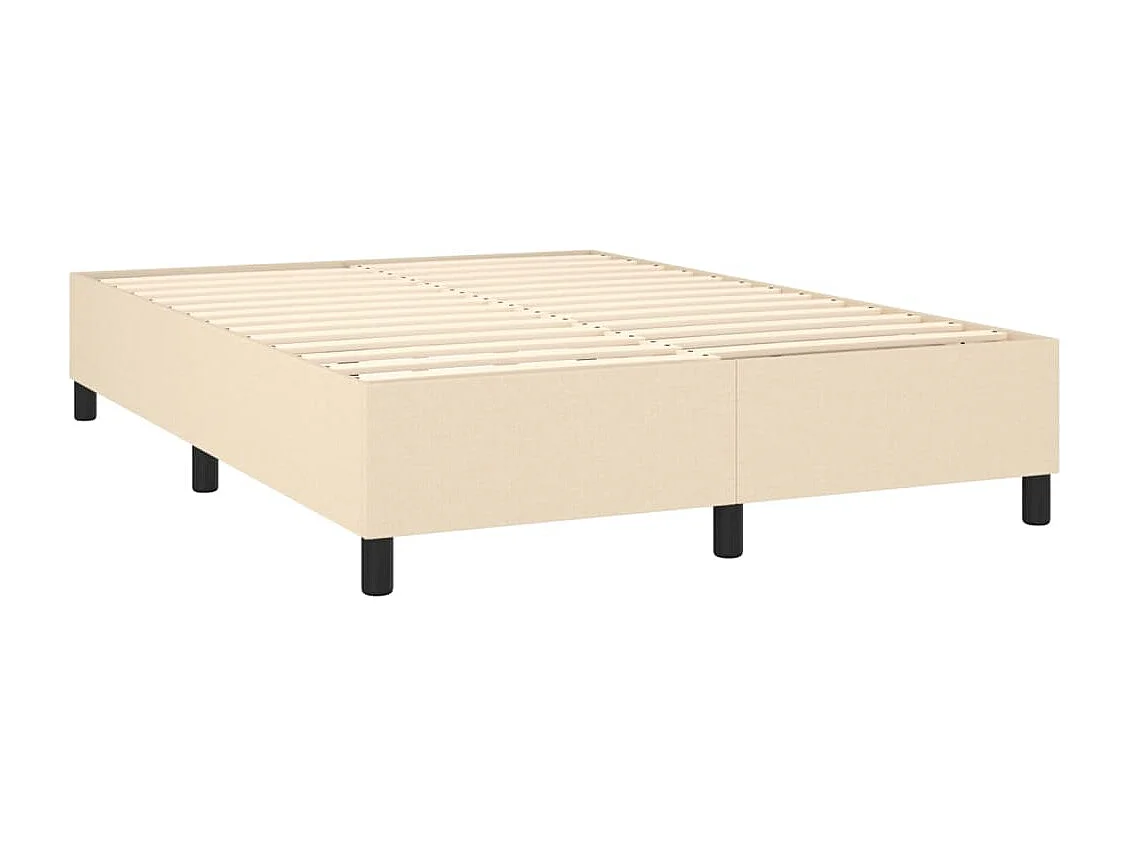 Estructura de cama box spring tela color crema 140x190 cm