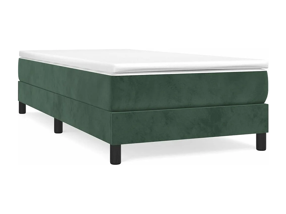Estrutura de cama com molas 100x200 cm veludo verde-escuro