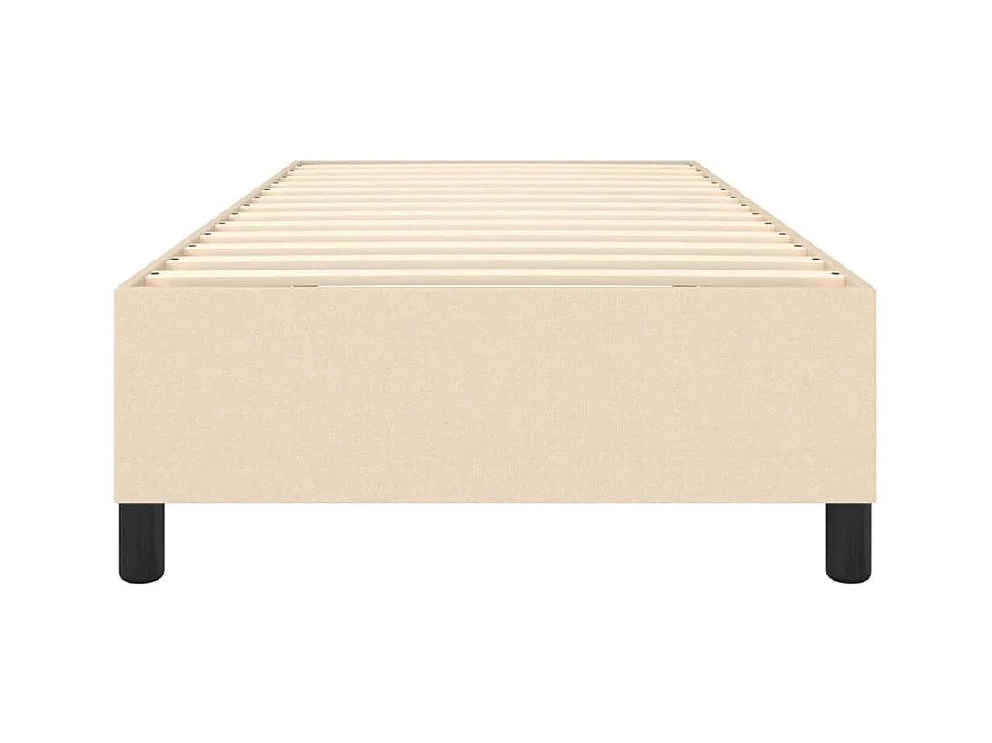 Estructura de cama box spring tela color crema 90x200 cm