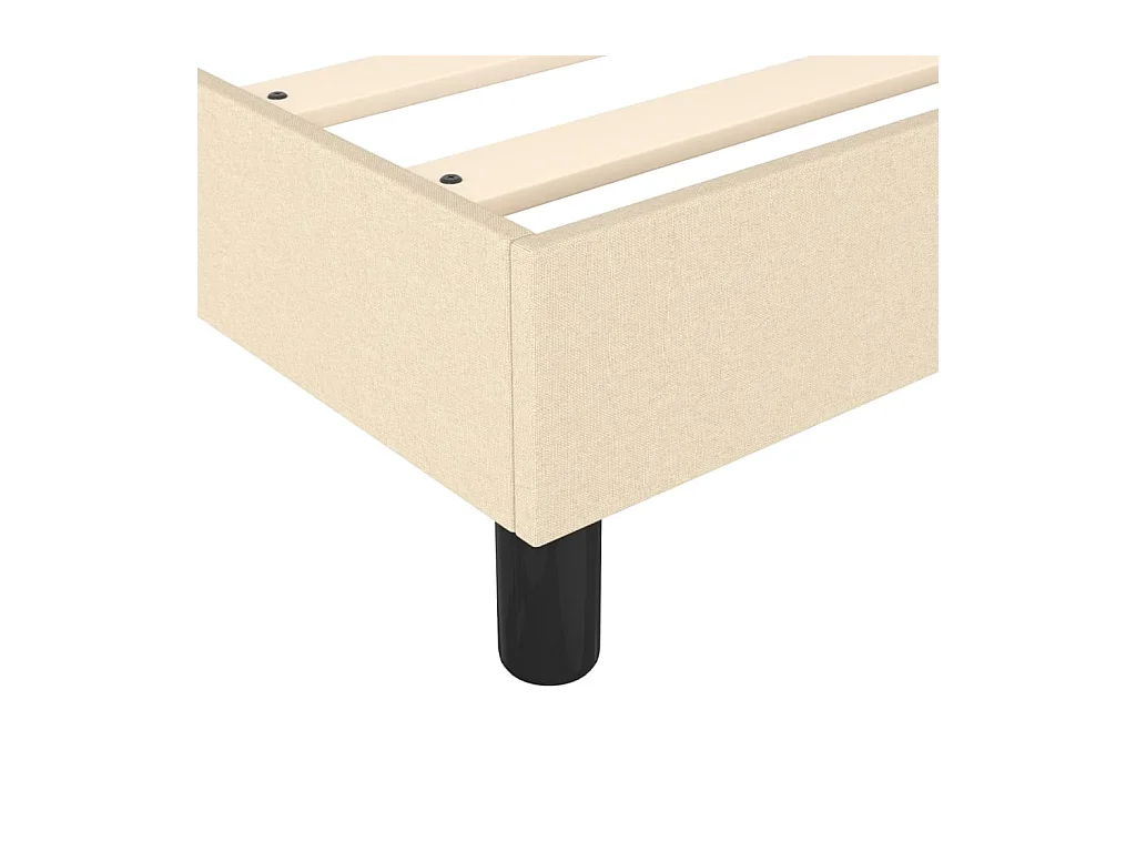 Estructura de cama box spring tela color crema 90x200 cm