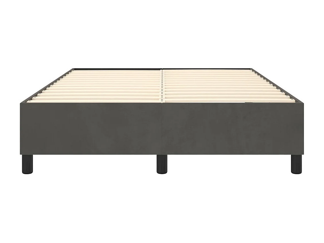 Estructura de cama box spring terciopelo gris oscuro 140x190cm