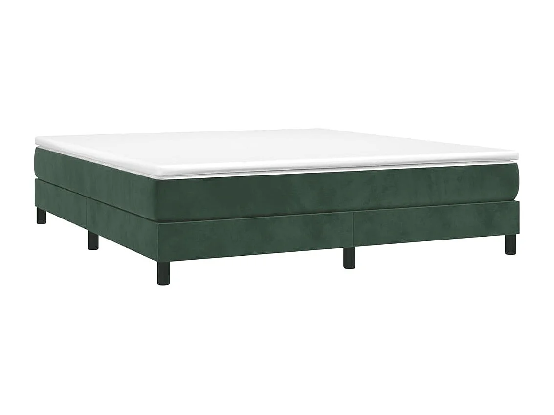 Estructura de cama box spring terciopelo verde oscuro 180x200cm