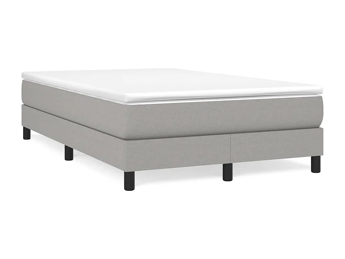 Estrutura de cama com molas 120x200 cm tecido cinza-claro