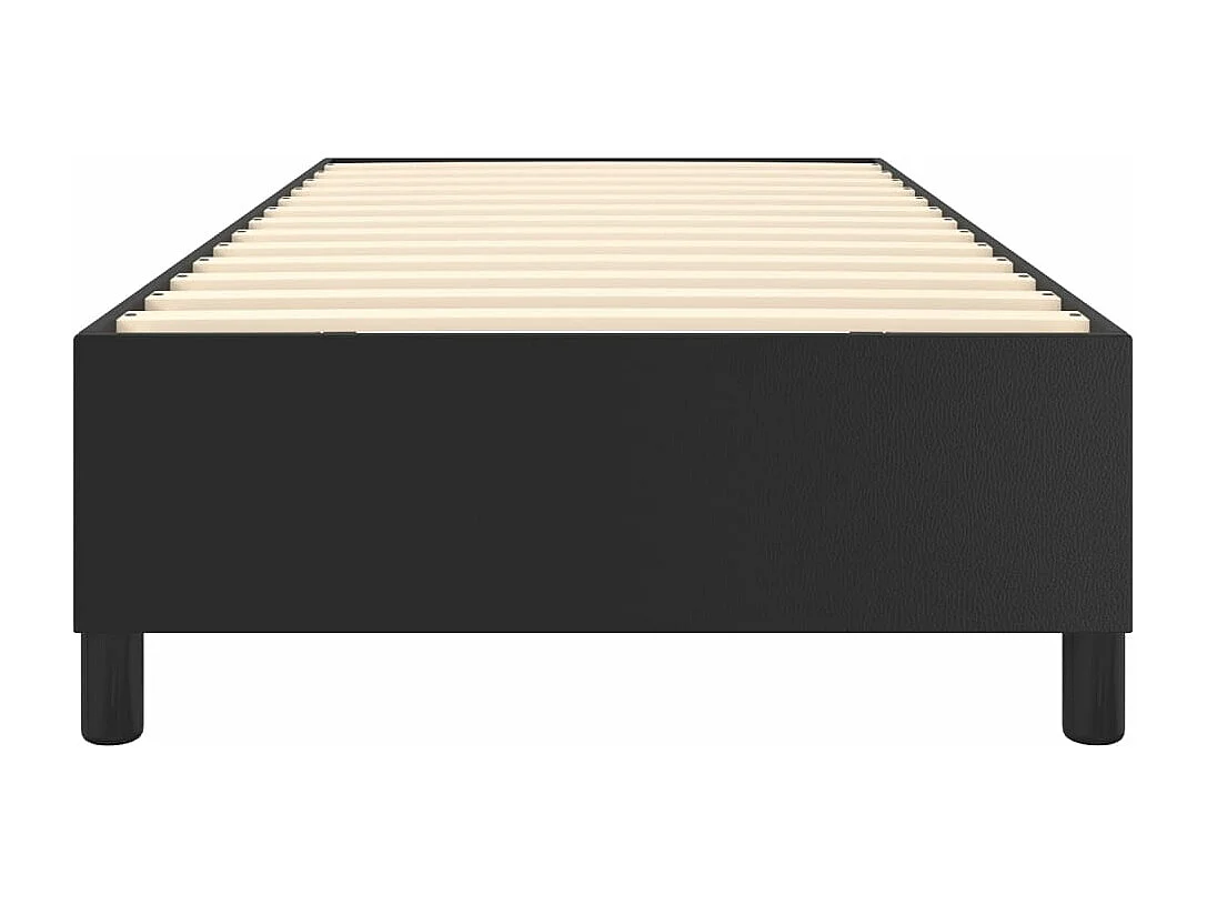 Estructura de cama box spring cuero sintético negro 90x190 cm