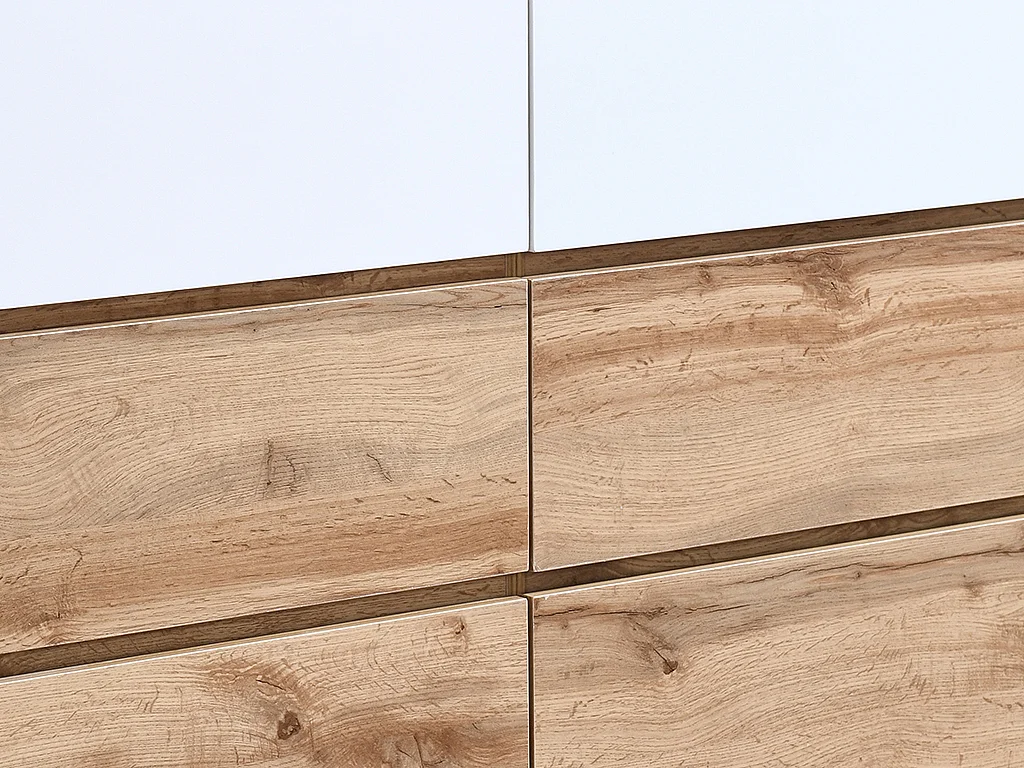 Byrå med 6 lådor - Färg: Naturlig och vit - CEVANIA