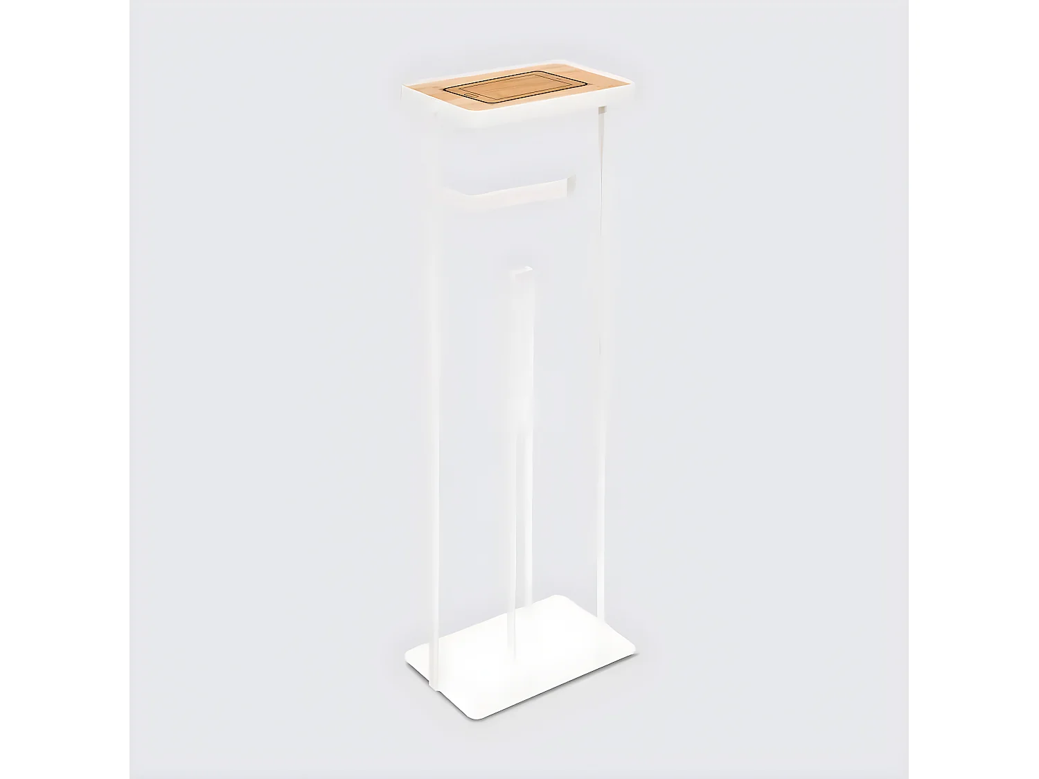 Dérouleur avec réserve pour papier WC en métal  blanc -  Longueur 18,5 x Profondeur 12 x Hauteur 59 cm